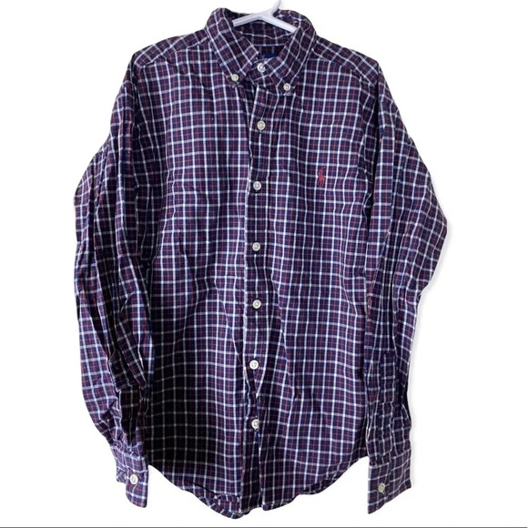 RALPH LAUREN EUC BOYS PLAID SHIRT TOP POLO SIZE S - Picture 1 of 4